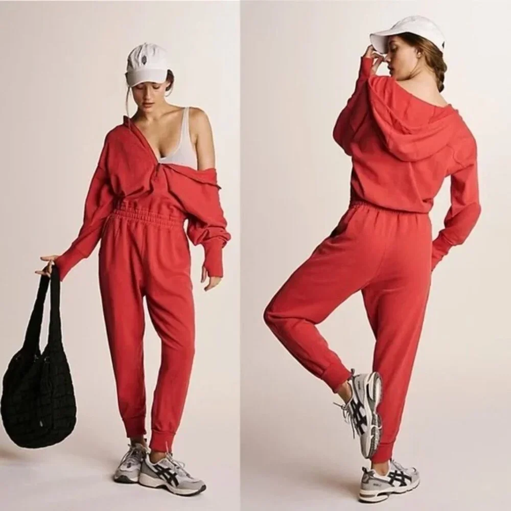 Free People‎ FP Movement Training Day Jumpsuit Size Small Long Sleeve Athleisure